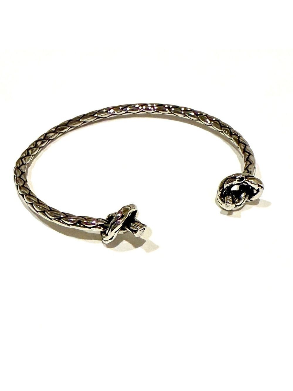 KNOT SIMPLICITY | Silver Braided Knot Cuff Bracelet | NWT